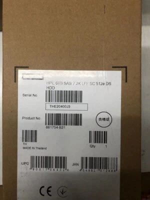 Disco duro HPE 861754-B21 862140-001 3,5" 6 TB SAS 12G 7,2 K Gen9 Gen10 NUEVO Foto 1 de 3