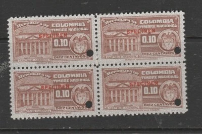 Colombia 10c Brown Block of 4 MNH Specimen   - Image 1 of 2