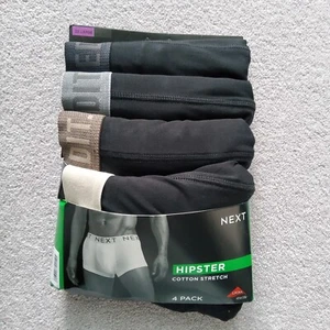 NEXT Men Black EDIT Hipster Cotton Stretch Trunks/Boxers 4 Pk SIZE 2XL 42-44 New - Picture 1 of 3