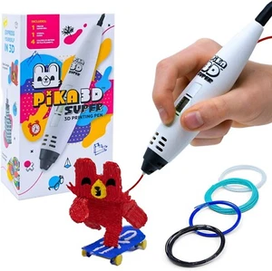 Super 3D Printing Pen - Includes 3D Pen, 4 Colors of PLA Filament Refill with S - Picture 1 of 9