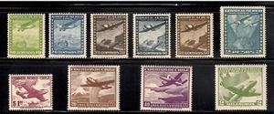 10 Different F-VF OG NH Mint Chile Airmail issued 1934 to 1960 - I Combine S/H - Picture 1 of 1