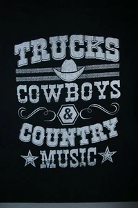 T-shirt CAMION, COWBOY, e MUSICA COUNTRY, 2XL, Nero - Foto 1 di 5