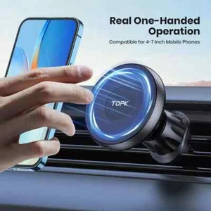 Magnetic Car Phone Holder Air Vent 360 Degree Rotation For Magsafe Metal Rings - Picture 1 of 7