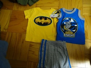 Boy's Batman 3 Pc. Shorts Set-NEW-Size 12 Months-Smoke-free/Pet-free - Picture 1 of 4