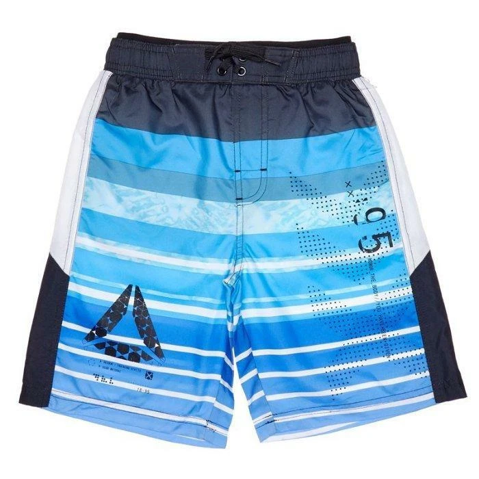 REEBOK Little Boys 5/6, 7 Stripe Logo Graphic Swim Board Shorts NWT - Image 1 of 1