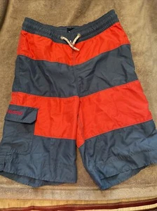 Gap Kids Boys Blue Red Striped Swim Trunks Shorts XL 12 Excellent Condition - Picture 1 of 2