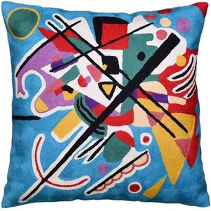 Kandinsky Modern Pillow Cover - Blue Painting | Abstract Throw Pillows | Mode... - Picture 1 of 9