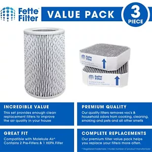 3 Pack Filter Set for Molekule Air Purifier Include 1 Peco and 2 Pre Filters - Picture 1 of 8