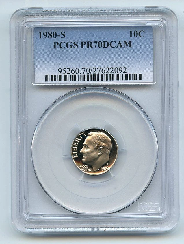 1980 S 10C Roosevelt Dime Proof PCGS PR70DCAM - Image 1 of 1