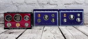 1975 1989 1993 US Mint Proof Set Lot Kennedy Quarter Dime Nickel Cent - Picture 1 of 7