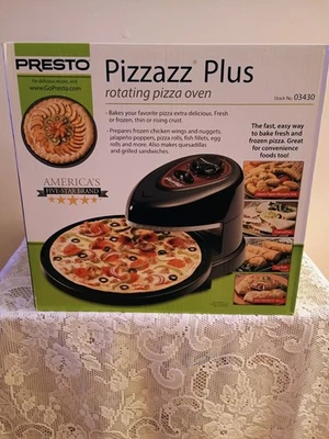 Presto Pizzazz Plus Rotating Pizza Oven 03430 Black New Sealed  - Image 1 of 4