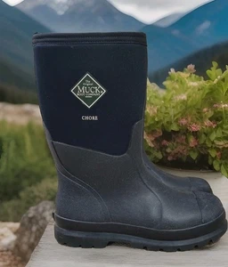 Muck Boot Company Chore Mid Waterproof Work Boots Black Men Sz 8 Womens 9 - Picture 1 of 10