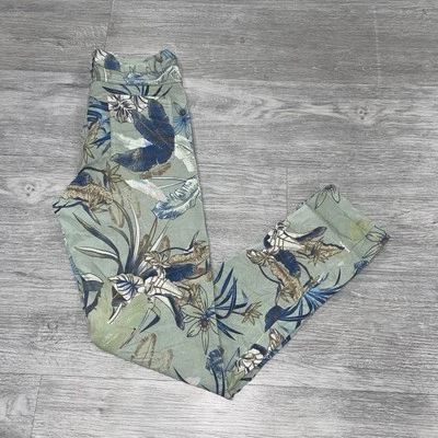 Pantalones Gigi Moda Mujer Medianos Estampado Tropical Floral Hoja de Palma Beach Resort Preppy Foto 1 de 4