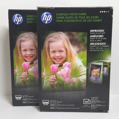 HP Everyday Photo Picture Paper 4x6 Glossy 100 Sheets (200 Total) • New/Sealed - Image 1 of 2
