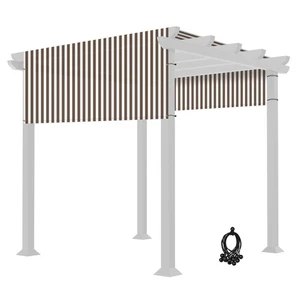8x10 Ft Universal Pergola Canopy Replacement Cover Sun Shade Rod Pocket Garden - Picture 1 of 8
