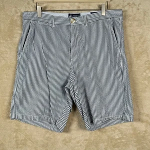Johnnie-O Seersucker SurfSuckers Shorts Herren Größe 36 blau weiß gestreift Golf - Bild 1 von 8