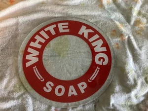 vintage neon electric clock baby glo dial 7 1/2 OD white king soap glass face - Picture 1 of 4