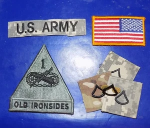 Lot U.S. Army Patches & Pin, OLD IRONSIDES 1, American Flag +++ - Picture 1 of 3