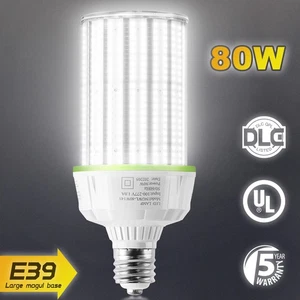 5000K Daylight, E39 Mogul Base, 80W LED Corn Light Bulb Warehouse Garage Lamps - Picture 1 of 15