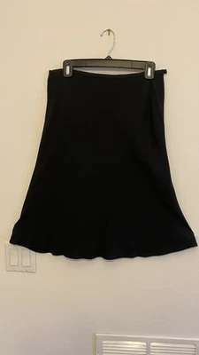 Falda negra acampanada Kate Hill, 10P, forro de seda sobre acetato, cintura con ribete de cinta Foto 1 de 4