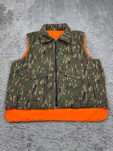 Winchester Vest Men Large Trebark Camo Reversible Orange Conceal Hunting Vtg - Picture 1 of 13