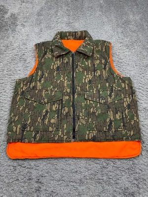 Winchester Vest Men Large Trebark Camo Reversible Orange Conceal Hunting Vtg - Image 1 of 4