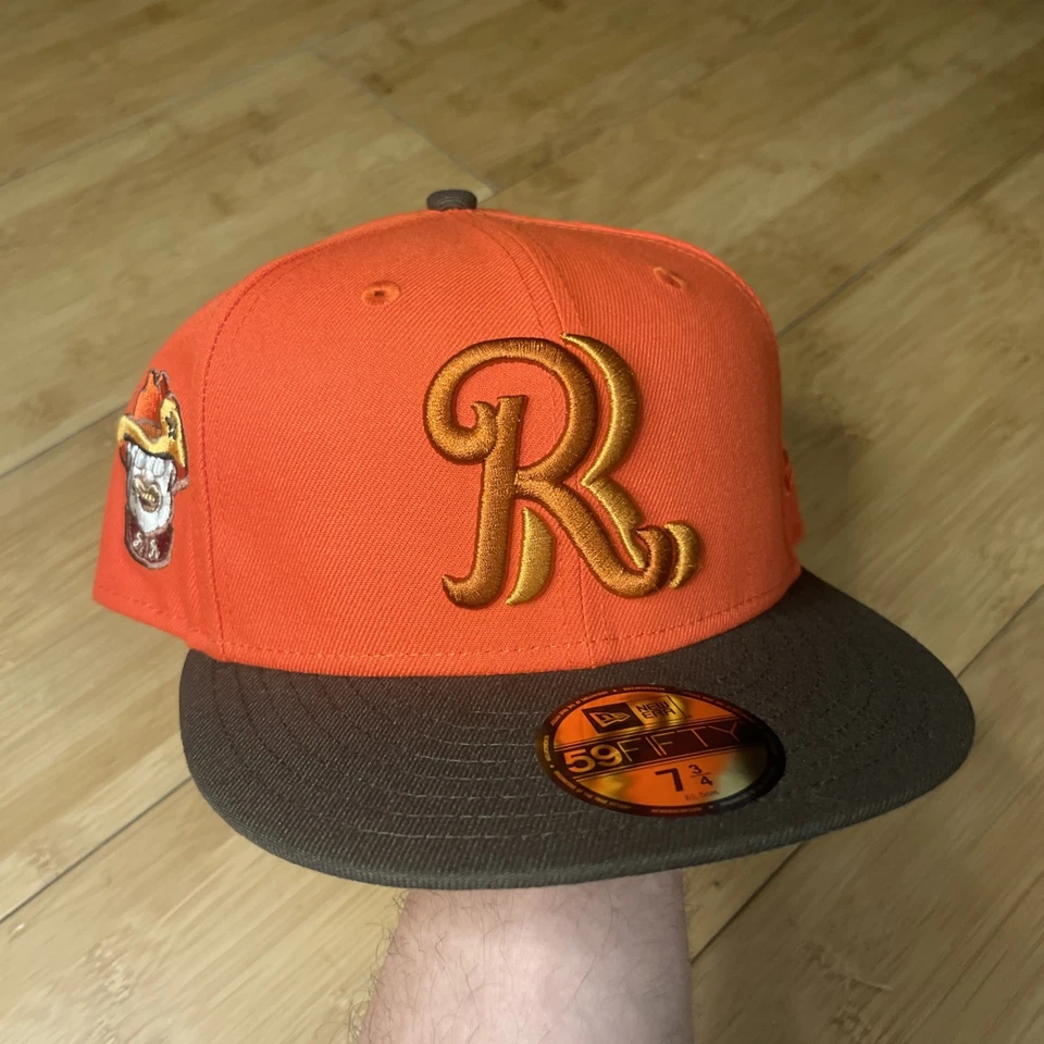 New Era 59FIFTY Frisco RoughRiders Texas Orange Brown Cowboy Fit 7 3/4 Hat MiLB - Image 1 of 4