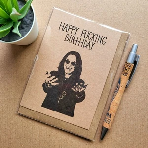Funny Ozzy Osbourne birthday card - Black Sabbath Rock Metal Band Greetings card - Picture 1 of 4