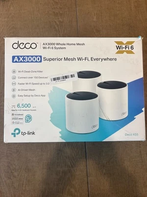 TP-Link Deco AX3000 Wi-Fi 6 Mesh System (Deco X55) 3-pack 6500 SQ FT Coverage - Image 1 of 3