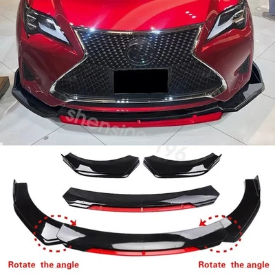Front Bumper Lip Chin Spoiler Splitter Body Kit Glossy Black For Lexus Rc-F RC Foto 1 de 4