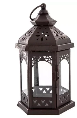 Black Hexagonal Metal Lantern New - Image 1 of 2