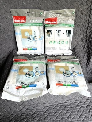 4 Pkgs = 12 Bags Shop Vac 90667 Type A Filter Bags ShopVac 1- 1.5 Gallon READ - Image 1 of 4
