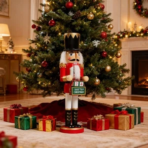Wooden Nutcracker Soldier Christmas Party Decoration for Living Room Home - Picture 1 of 6
