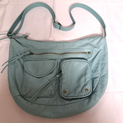 Bolso Bandolera Y2K Vintage Joe Boxer Cuero Sintético Suave Espuma de Mar Azul Teal Foto 1 de 4
