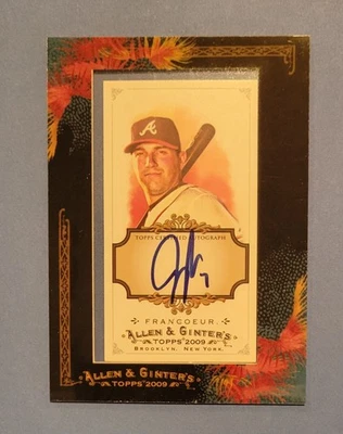 Mini automático con marco Topps Allen & Ginter Jeff Fracoeur 2009 Atlanta Braves Foto 1 de 2