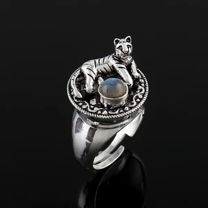 Blue Labradorite Gemstone Poison Ring,925 Sterling Silver Handmade Poison Ring - Picture 1 of 3