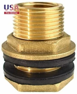 1-1/2" Female 2" Male Bulkhead Fitting Water Tank Connector Adapter Union 1PC - Picture 1 of 6