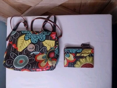 Cartera Bandolera Vera Bradley Flor Cuero Floral de Hombro con Cartera a Juego Foto 1 de 4