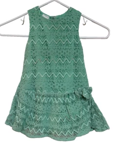 Kinder Wonder grünes Spitzenkleid Gr. 2T - komplett gefüttert Top Zustand - Bild 1 von 8