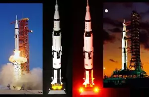 NASA MODELO DE ATERRIZAJE LUNAR SATURN V APOLO COHETE 1:300 ESCENAS DE LUZ BRILLO_300 - Imagen 1 de 8