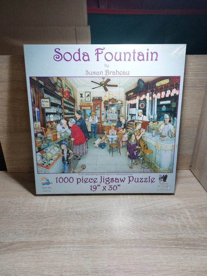 Puzzle Fuente de Soda Susan Brabeau 1000 piezas 19” x 30” Foto 1 de 4