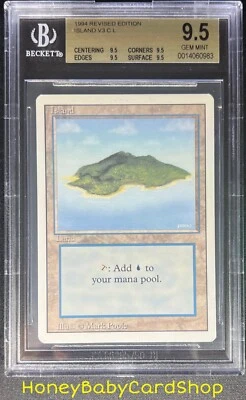 MTG 3rd Edition Revised 1994 Island (B) BGS 9.5Q (TRUE QUAD) GEM MINT Old School - Image 1 of 4