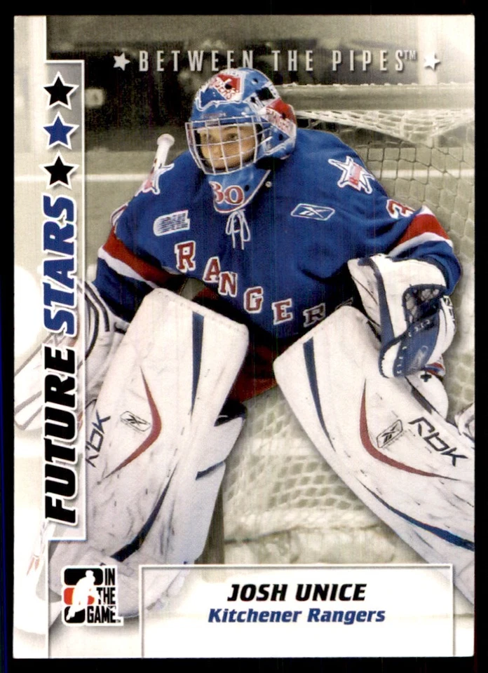 2007-08 In The Game Between the Pipes Josh Unice Kitchener Rangers #27 - Image 1 of 2