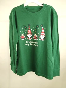 Life is Good Kid L/S Crusher Tee Chillin' With My Gnomies Green Medium 81193 - Picture 1 of 8