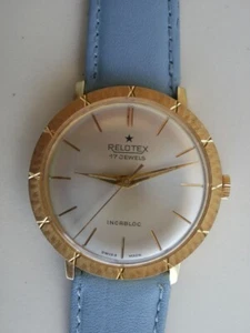 Relotex swiss thin men's mechanical gold plated cal.72 vintage wrist watch - Picture 1 of 13