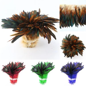 Plumas de gallo de color teñido 5-6 pulgadas 12-15 cm tira de hacha cuerda pluma de pollo - Imagen 1 de 25