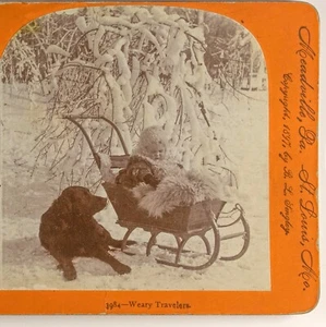 STEREOVIEW Stereo 3D CARD 1897 Weary Travelers Keystone View Co - Picture 1 of 2