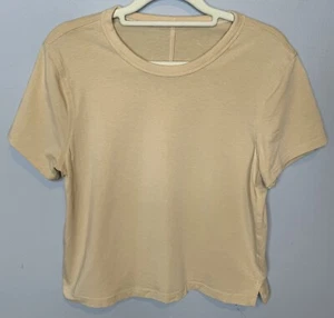 Lululemon Beige Short Sleeve Tee Shirt Size 4 Small Tan Camel - Picture 1 of 4