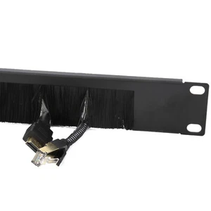Halbe Rahmen Pinsel Platte Kabelmanagement 1U für 48.3cm Data Schrank Rack Black - Bild 1 von 7