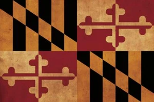 Vintage Maryland Flagge auf Leinwand, Flagge, Wandkunst, Maryland Foto, Maryland Druck - Bild 1 von 6